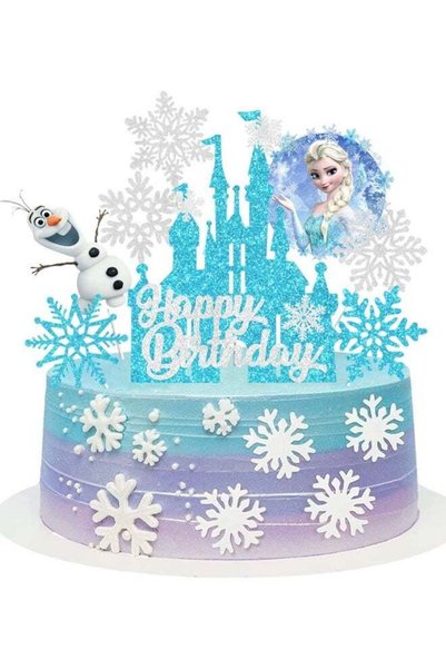Generic 8 PCS Cute Anime Birthday Cake Toppers, Snow Theme Princess Cake Deco...