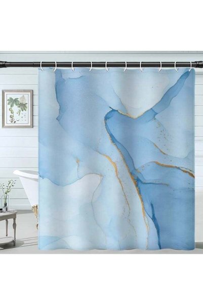 Generic Marble Stripes Shower Curtain For Bathroom - Easy to Clean Polyester ...