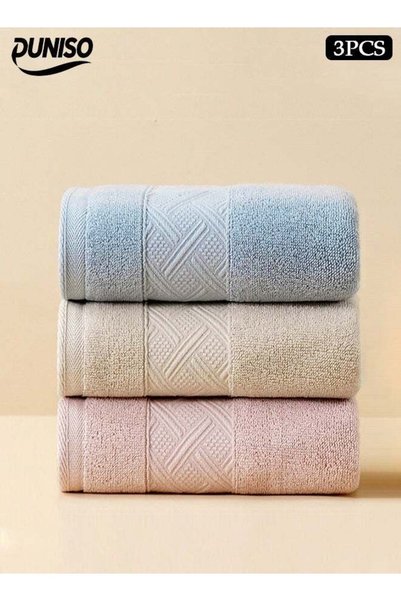 Generic 3 Pcs Hand Towels，Cotton Face Towels,Combed Cotton Bath Towels，Quick ...