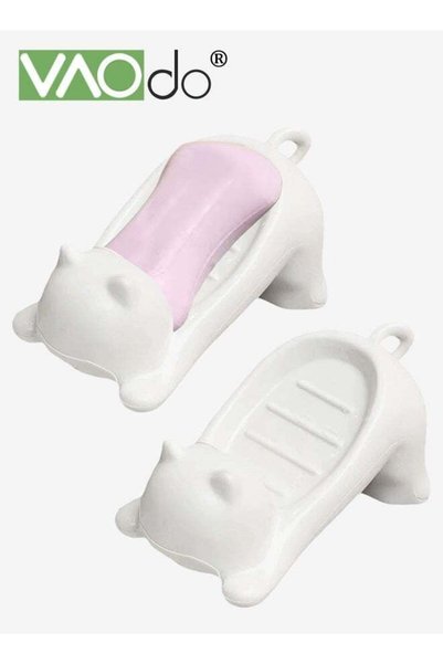 Generic 2PCS Self-Draining Soap Holder, Cute Cat Soap Dish, Plastic Bar Soap ...