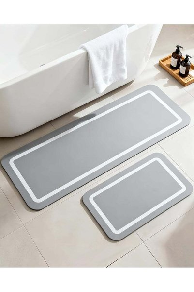 Generic Soft Diatomaceous Earth Bath Mat, Quick Dry Bathroom Mats 2 Piece, Gr...