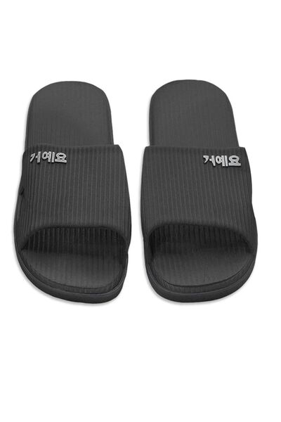 Generic Men's Anti-Slip Plus Size Nylon Slippers Black Color