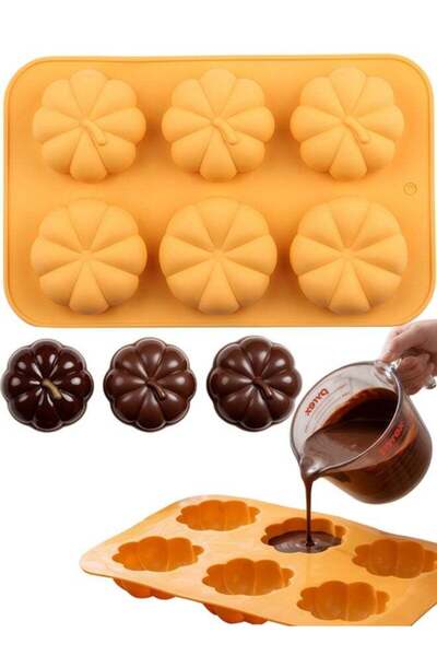 Generic Autumn Pumpkin Silicone Mold, Thanksgiving Halloween Multi‑Purpose Tr...