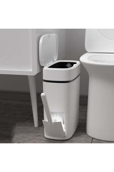 Generic Slim Bathroom Trash Can,Bathroom Trash Can with Toilet Brush and Hold...