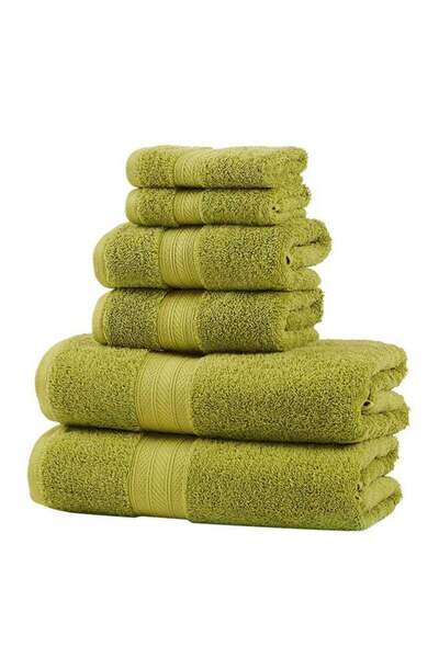 Generic 6-Piece Cotton Towel Set Green
