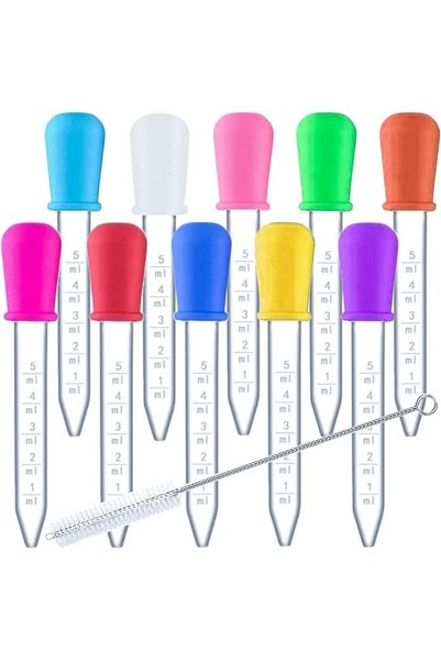Generic 10 Pack Liquid Pipettes Droppers Silicone 5ml Clear Medicine Eye Drop...