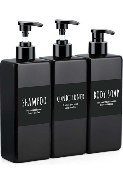 Generic Shampoo and Conditioner Dispenser Refillable, 3pcs 16.9oz Shower Bott...