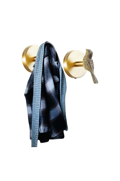 Generic Stylish Gold Brass Bird Hooks for Home Decor Wall Mounted Towel and C...