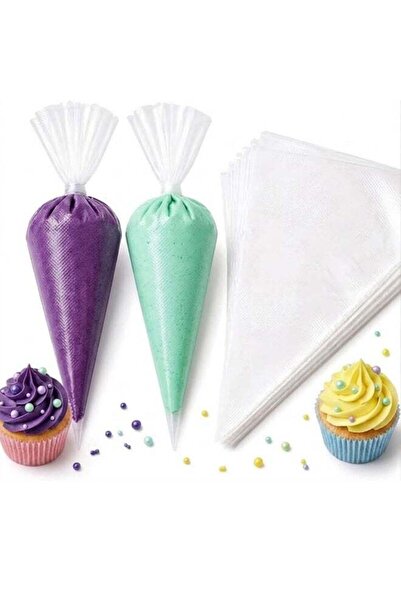 Generic 100 PCS Pastry Piping Bags Anti-Burst Disposable Icing Bags, Heavy-Du...