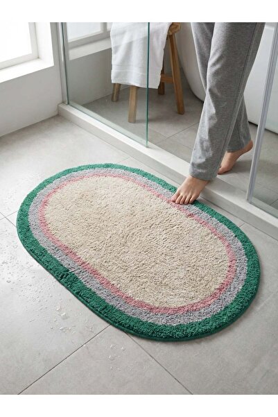 Generic 50 x 80 cm 100% Pure Tufted Cotton Bathmat in Multi Color Oval Design...