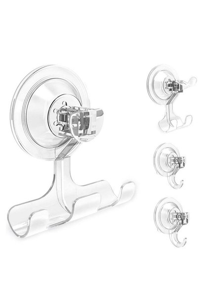 Generic Strong Suction Cup Hooks for Bathroom and Kitchen, 4 Pack Reusable Wa...