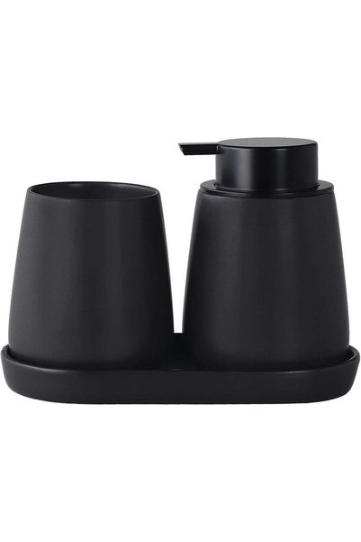Generic Matte Black Bathroom Accessory Set - 3pcs Ceramic Soap Dispenser Set ...