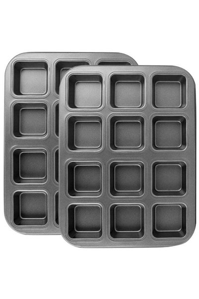 Generic 12 Cavity Non-Stick Mini Loaf Pan, Brownie Pan Muffin Cake Pan 2 Pack...