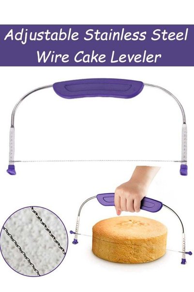 Generic Adjustable Stainless Steel Wire Cake Leveler with Handle and Scale DI...