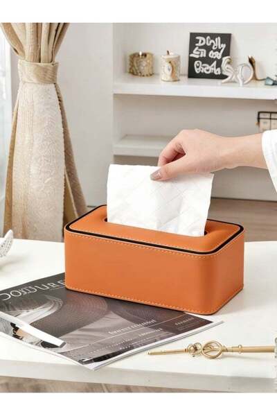 Generic High-end Fashion PU Leather Tissue Box Holder with lid, Rectangular N...