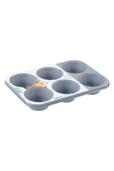 Generic Baker's Secret Two-Tone 6-Cup Muffin Pan 32 x 22 x 4cm, Non-Stick Car...