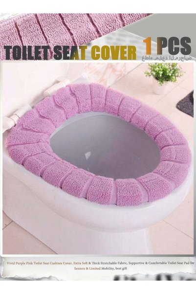 Generic Vivid Purple Pink Toilet Seat Cushion Cover, Extra Soft & Thick Stret...