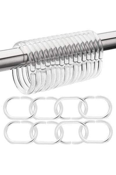 Generic 48pcs Shower Curtain Rings, Bathroom Curtain Plastic Hooks for Shower...
