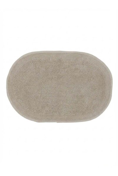 Generic 50 x 80 cm Beige Premium Oval Tufted Cotton Bathmat for Luxurious Bat...