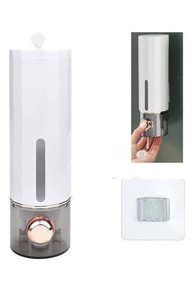 Generic 400ml Wall Mounted Soap Dispenser with Adhesive Hooks, No Drilling Ge...