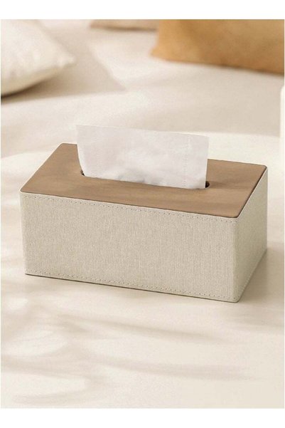 Generic Tissue Box Cover Rectangular Refined Modern PU Leather Facial Tissue ...