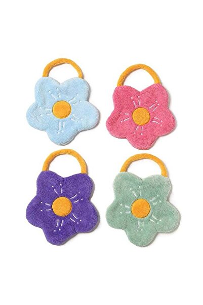 Generic 4 Pcs Cute Flower Hanging Hand Towels, Soft Absorbent Coral Fleece Ha...