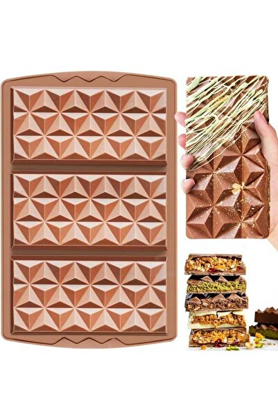 Generic Chocolate Bar Mold Deep Silicone Large Chocolate Molds Break Apart Py...