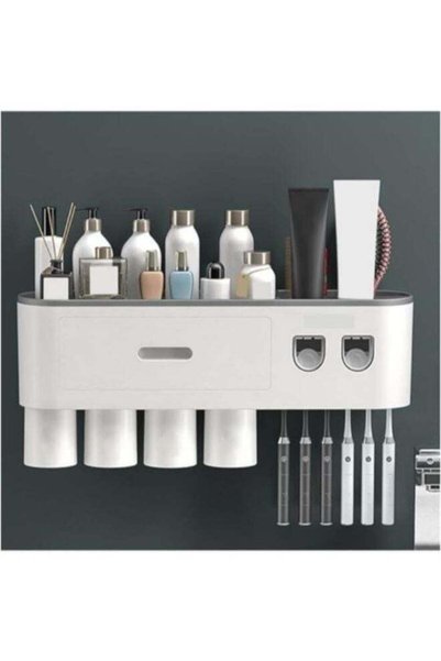 Generic Inverted Toothbrush Holder Double Automatic Toothpaste Squeezer Dispe...