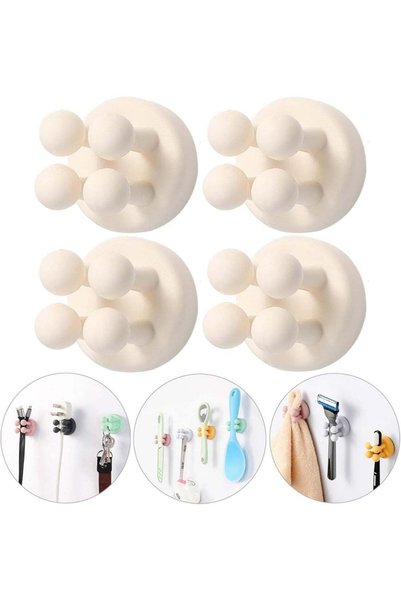 Generic Tooth Brush Holder for Bathroom - 4Pcs Silicone Toothbrush Razor Hold...