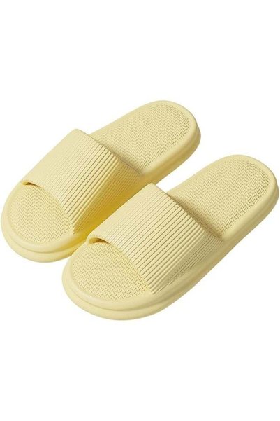 Generic Unisex Slippers, Soft Lightweight EVA Non-Slip, Pale Yellow
