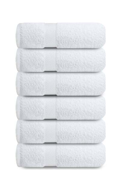 Generic Infinitee Xclusives Brilliant white Hand Towels Pack of 6, 16 x 28 In...