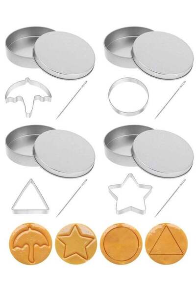 Generic 4 Set Korean Dalgona Cookie Kit, Sugar Game Cookie Set with Stainless...