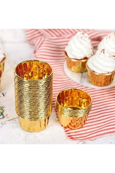 Generic Eid 50-Pack Cupcake & Muffin Baking Molds [Metallic Golden]