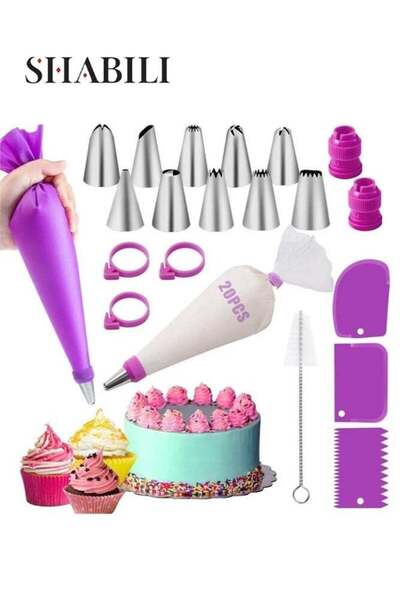 Generic 40PCS Stainless Steel Piping Tips Set, Piping Kit and Baking Supplies...