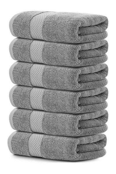 Generic Pack of 6 - Luxury Cotton Bathroom Towel, Grey 40x70cm