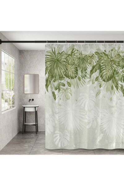 Generic Waterproof Fabric Shower Curtain With 12 Hooks, Bathroom Decor Machin...