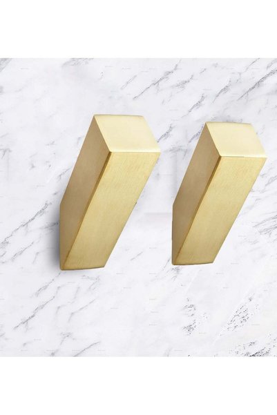 Generic Matte Gold Square Hooks, 2 Pack, Non-Marking Heavy Duty Wall Hooks, M...