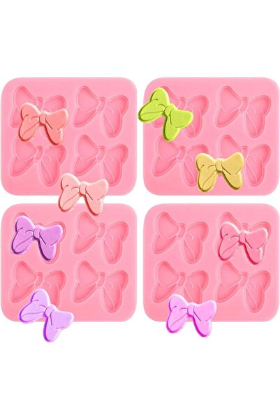 Generic 4 Pcs Bow Silicone Molds, Butterfly Tie Fondant & Chocolate Molds for...