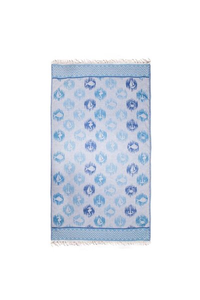 Generic Turkish Peshtemal Bath Towel, Large Size 100x180cm, Anchor Pattern De...