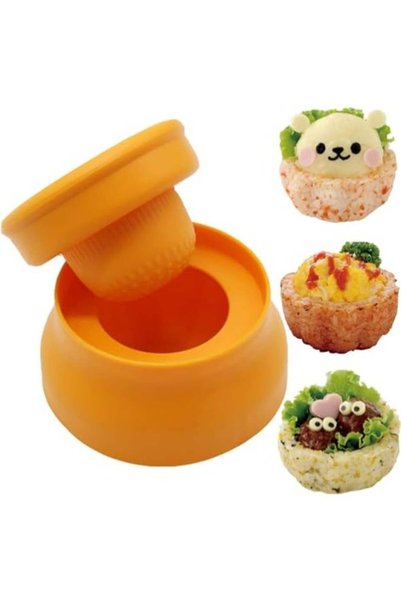 Generic Onigiri Mold, Rice Ball Maker, Orange Plastic, Rectangular Prism, For...
