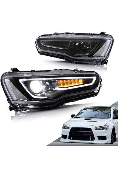 X POWER TUNİNG mitsubishi lancer 2009.2010.2011 audi dizayn led far