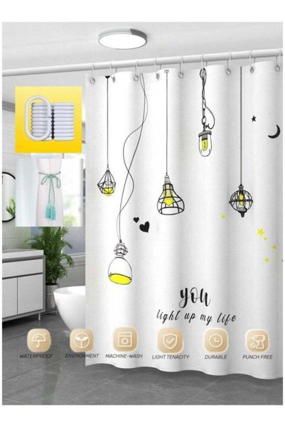 Generic Long Bath Curtain with Shower Curtain Mould Proof Resistant Curtain F...