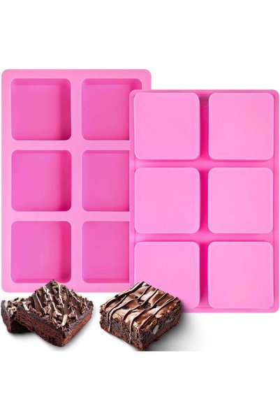 Generic Silicone Brownie Pan 2 Pack Square Bar Molds Smore Mold For Baking Sm...