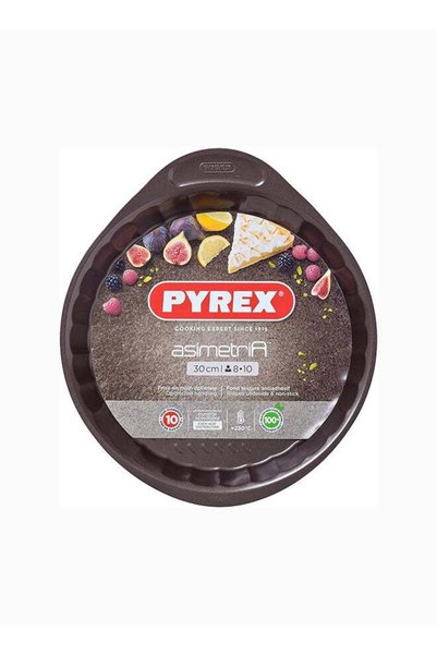 Generic Pyrex Asimetria Flan Pan Round 2.1L 30Cm Brown