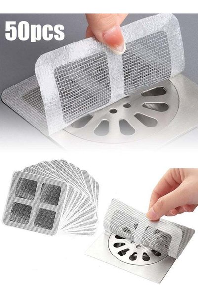 Generic 50 Pcs Shower Drain Cover Hair Catcher/Shower Drain Mesh Sticker/Laun...