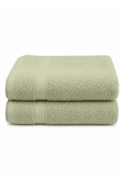Generic 2-Piece Fast Absorbent Bath Towel Set Sage Green 70 x 140cm