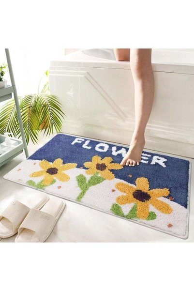 Generic Bathroom Rugs Mat 31.5x19.7IN, Non-Slip Soft Absorbent Cute Floral Pl...