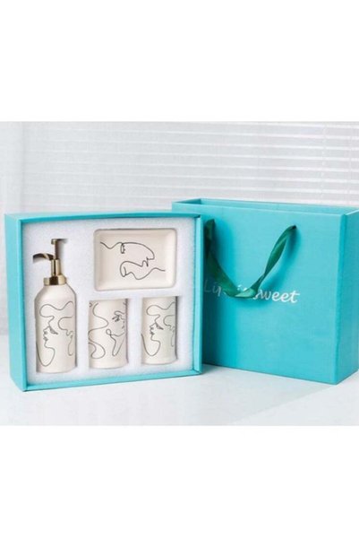 Generic Ceramic Bathroom Accessories Set 4 Pcs, Bathroom Counter Accessories ...