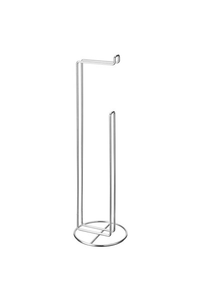 Generic Zinc-Plated Freestanding Toilet Roll Stand, Holds 4 Rolls, 17x17x56 cm