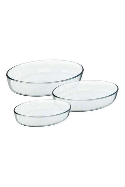 Generic 3-Piece Oven Dish Set Clear